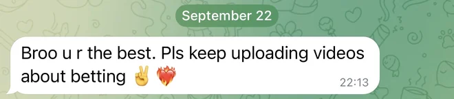 Broo u r the best. Pls keep uploading videos about betting.