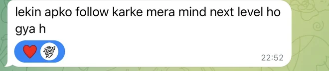 lekin apko follow karke mera mind next level ho gya h